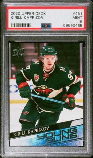 2020-21 Upper Deck Young Guns Kirill Kaprizov #451 PSA 9 front