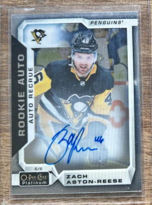 2018-19 O-Pee-Chee Platinum Rookie Autos Zach Aston-Reese #R-ZA Rookie Auto RC front