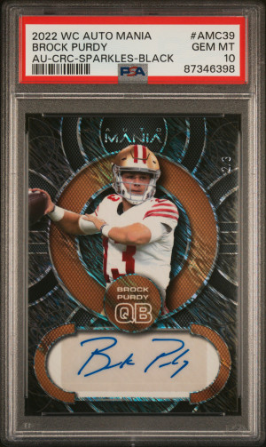 2022 Wild Card Auto Mania Autographs Brock Purdy Au-Crc-Sparkles-Black front
