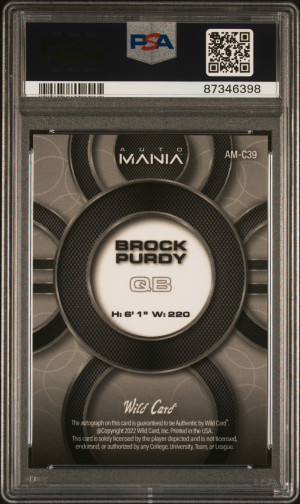 2022 Wild Card Auto Mania Autographs Brock Purdy Au-Crc-Sparkles-Black back