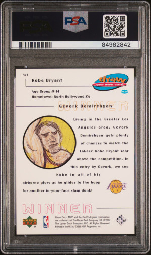 1999 Upper Deck Mvp Draw Your Own Tradition Card Kobe Bryant Draw Your Own Trad.card back