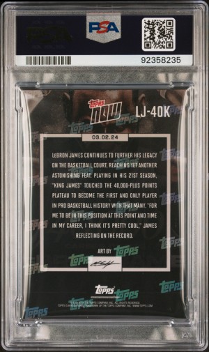 2023 Topps Now LeBron James #LJ40K PSA 10 back